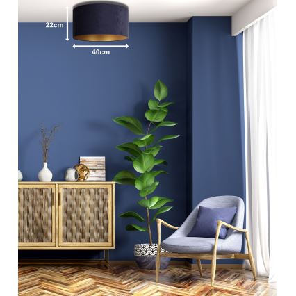 Duolla - Plafonieră ROLLER 1xE27/15W/230V d. 40 cm albastră/aurie