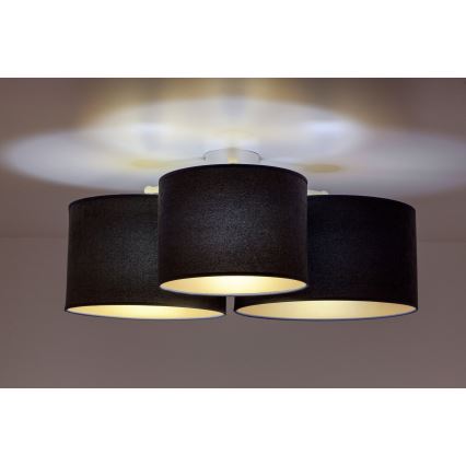 Duolla - Plafonieră ROLLER TRIO 3xE27/60W/230V antracit