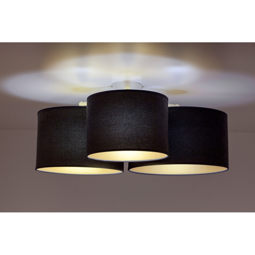 Duolla - Plafonieră ROLLER TRIO 3xE27/60W/230V antracit