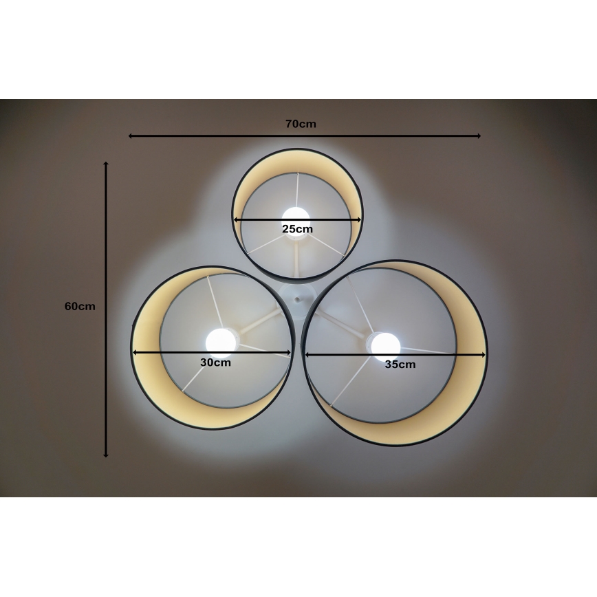 Duolla - Plafonieră ROLLER TRIO 3xE27/60W/230V antracit