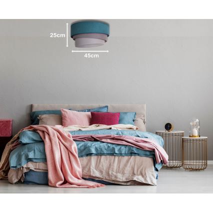 Duolla - Plafonieră TRIO 1xE27/15W/230V d. 45 cm turcoaz/gri/alb