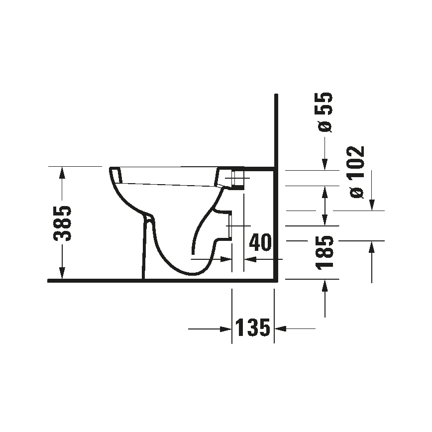 Duravit 21150900002 - Vas WC pe pardoseală D-CODE ceramică/alb lucios