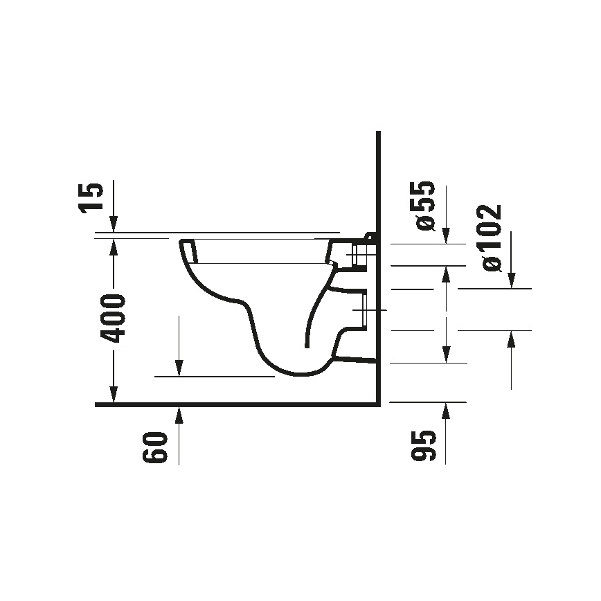 Duravit 22110900002 - Vas WC suspendat D-CODE, ceramică, alb lucios