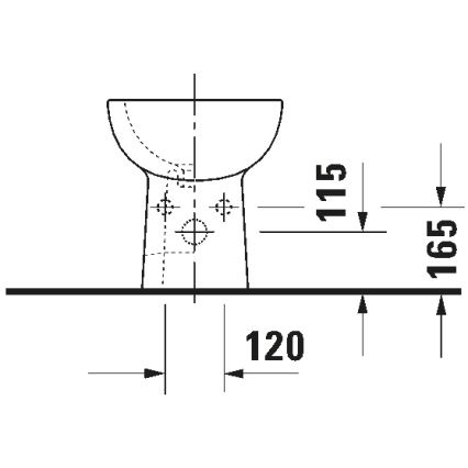 Duravit 22371000002 - Bideu pe pardoseală D-CODE, 35,5 x 52,5 cm, ceramică, alb lucios