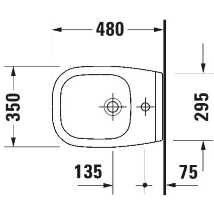 Duravit 22371500002 - Bideu suspendat D-CODE, ceramică, alb lucios