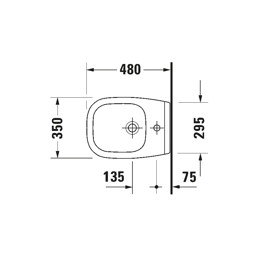Duravit 22371500002 - Bideu suspendat D-CODE, ceramică, alb lucios