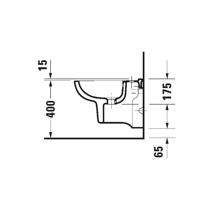 Duravit 22371500002 - Bideu suspendat D-CODE, ceramică, alb lucios