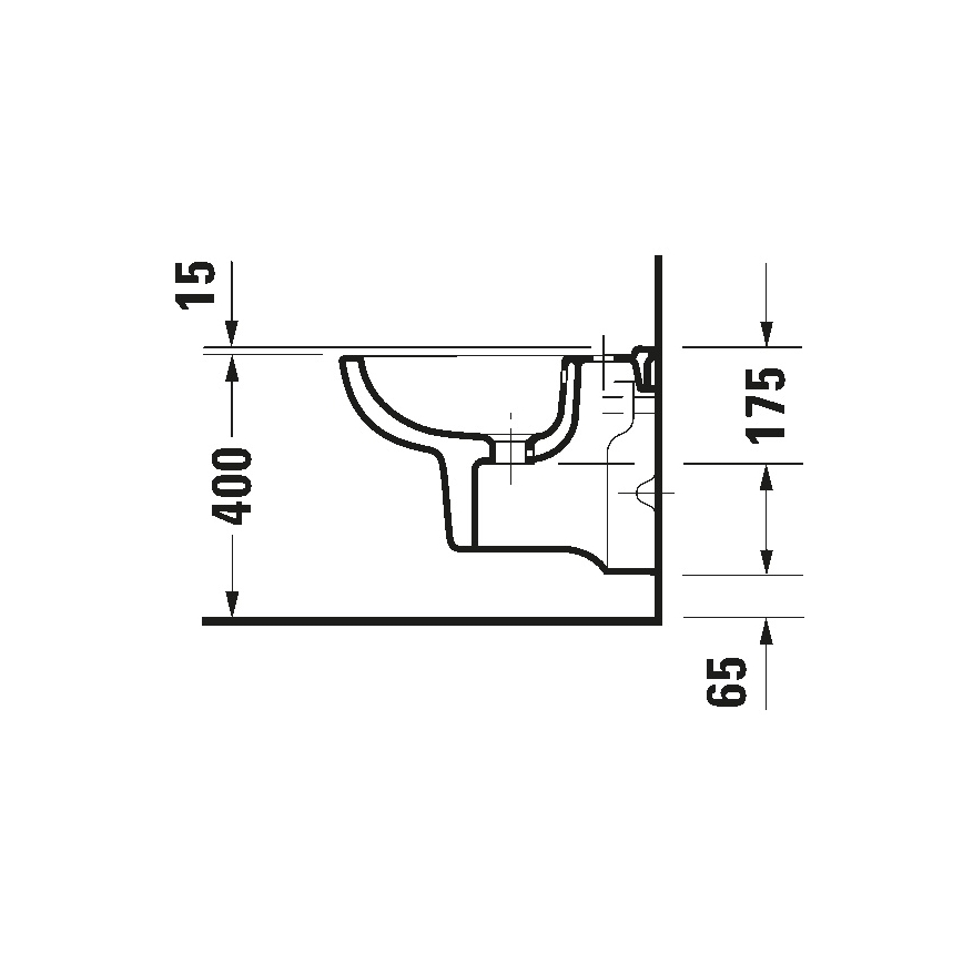 Duravit 22371500002 - Bideu suspendat D-CODE, ceramică, alb lucios