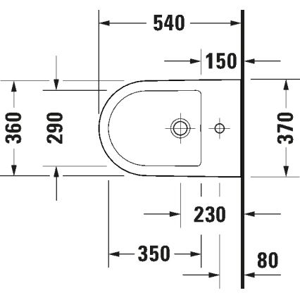 Duravit 2294150000 - Bideu suspendat D-NEO ceramică/alb lucios