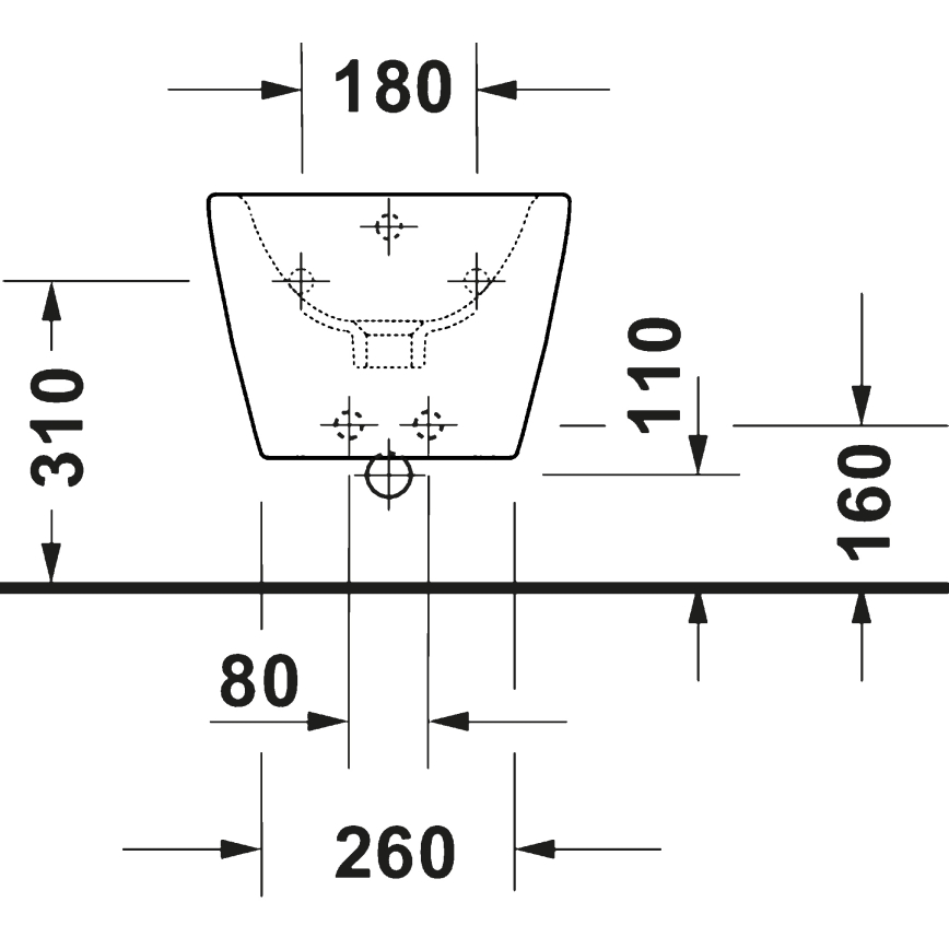 Duravit 2294150000 - Bideu suspendat D-NEO ceramică/alb lucios