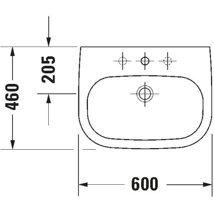 Duravit 23106000002 - Lavoar suspendat D-CODE 60x46 cm ceramică/alb lucios