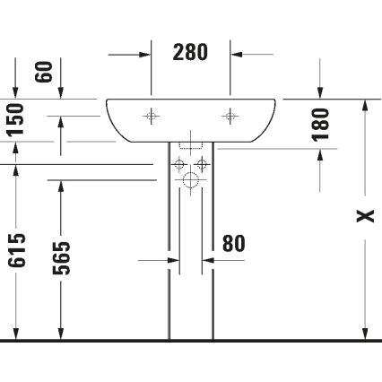 Duravit 23106000002 - Lavoar suspendat D-CODE 60x46 cm ceramică/alb lucios
