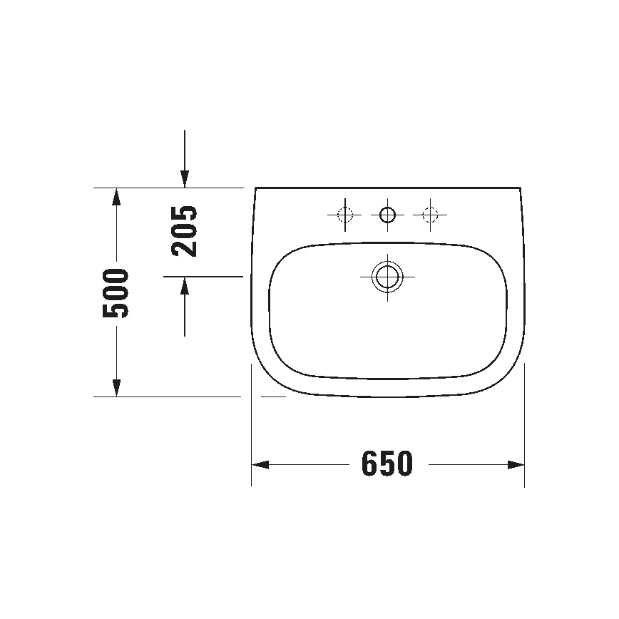 Duravit 23106500002 - Lavoar suspendat D-CODE 65x50 cm, ceramică/alb lucios