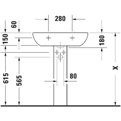 Duravit 23106500002 - Lavoar suspendat D-CODE 65x50 cm, ceramică/alb lucios