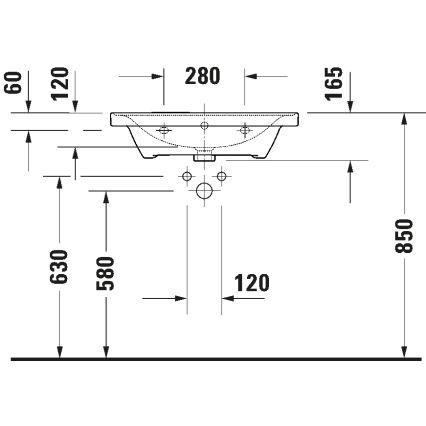 Duravit 2367650060 - Lavoar suspendat D-NEO 65x48 cm, ceramică, alb lucios
