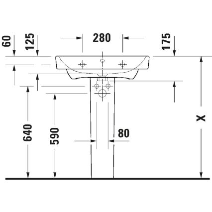Duravit 23756500002 - Lavoar suspendat D-NEO 65 x 46 cm ceramică/alb lucios