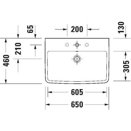 Duravit 23756500002 - Lavoar suspendat D-NEO 65 x 46 cm ceramică/alb lucios