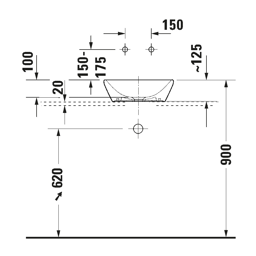 Duravit 2397400070 - Lavoar pe blat D-NEO 40x40 cm ceramică/alb lucios