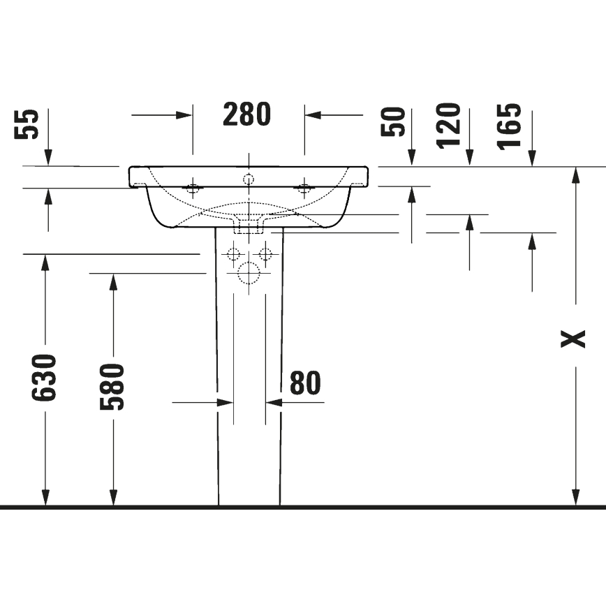 Duravit 23996000002 - Lavoar suspendat D-CODE 60x48 cm ceramică/alb lucios