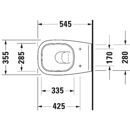 Duravit 25350900002 - Vas WC suspendat D-CODE, ceramică, finisaj alb lucios