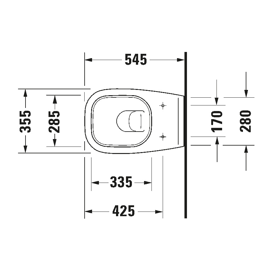 Duravit 25350900002 - Vas WC suspendat D-CODE, ceramică, finisaj alb lucios