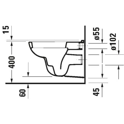 Duravit 25350900002 - Vas WC suspendat D-CODE, ceramică, finisaj alb lucios