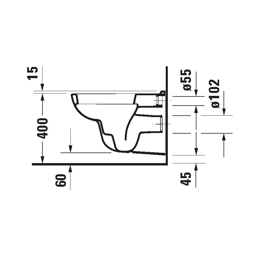 Duravit 25350900002 - Vas WC suspendat D-CODE, ceramică, finisaj alb lucios