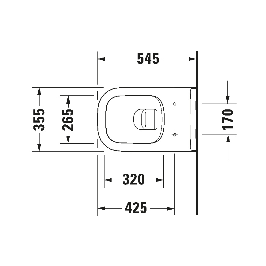 Duravit 25700920002 - Vas WC suspendat D-CODE fără margine, ceramică, alb lucios