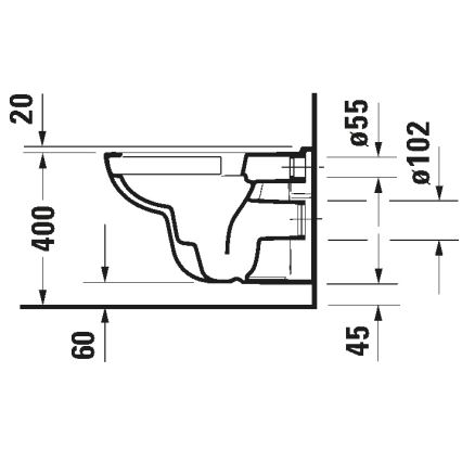 Duravit 25700920002 - Vas WC suspendat D-CODE fără margine, ceramică, alb lucios