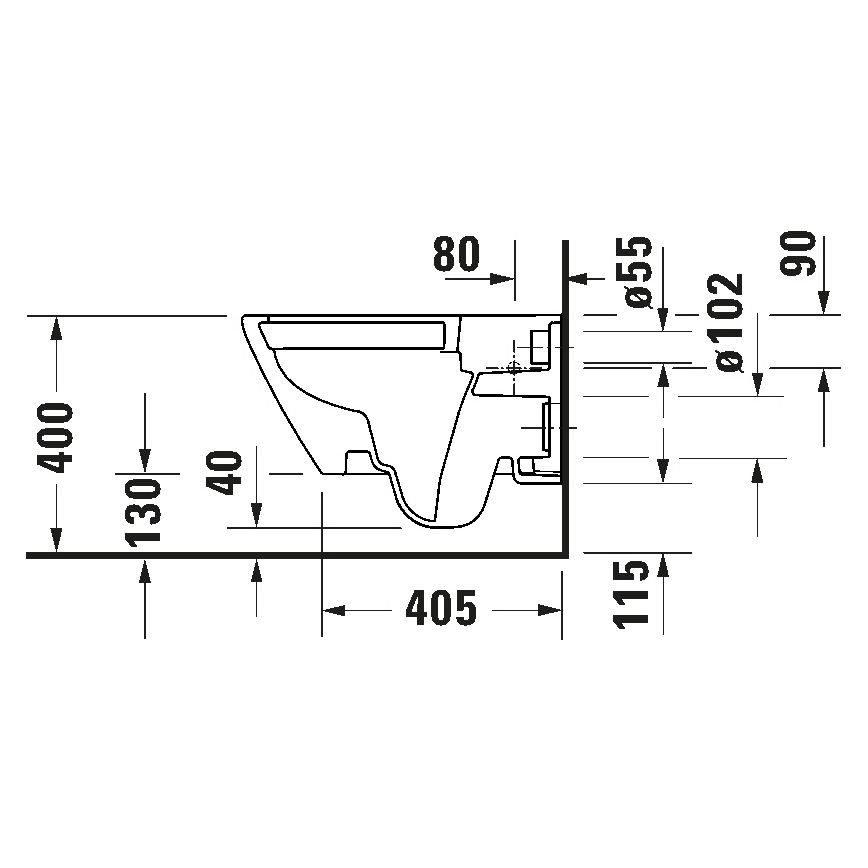 Duravit 49030900B2 - WC suspendat D-CODE cu capac ceramică/ alb lucios