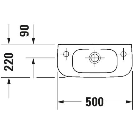 Duravit 7065000092 - Lavoar suspendat D-CODE 50x22 cm ceramică/alb lucios
