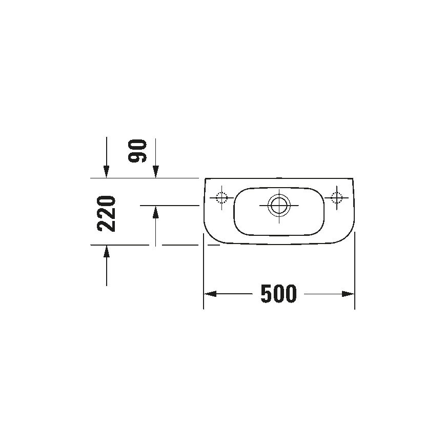 Duravit 7065000092 - Lavoar suspendat D-CODE 50x22 cm ceramică/alb lucios