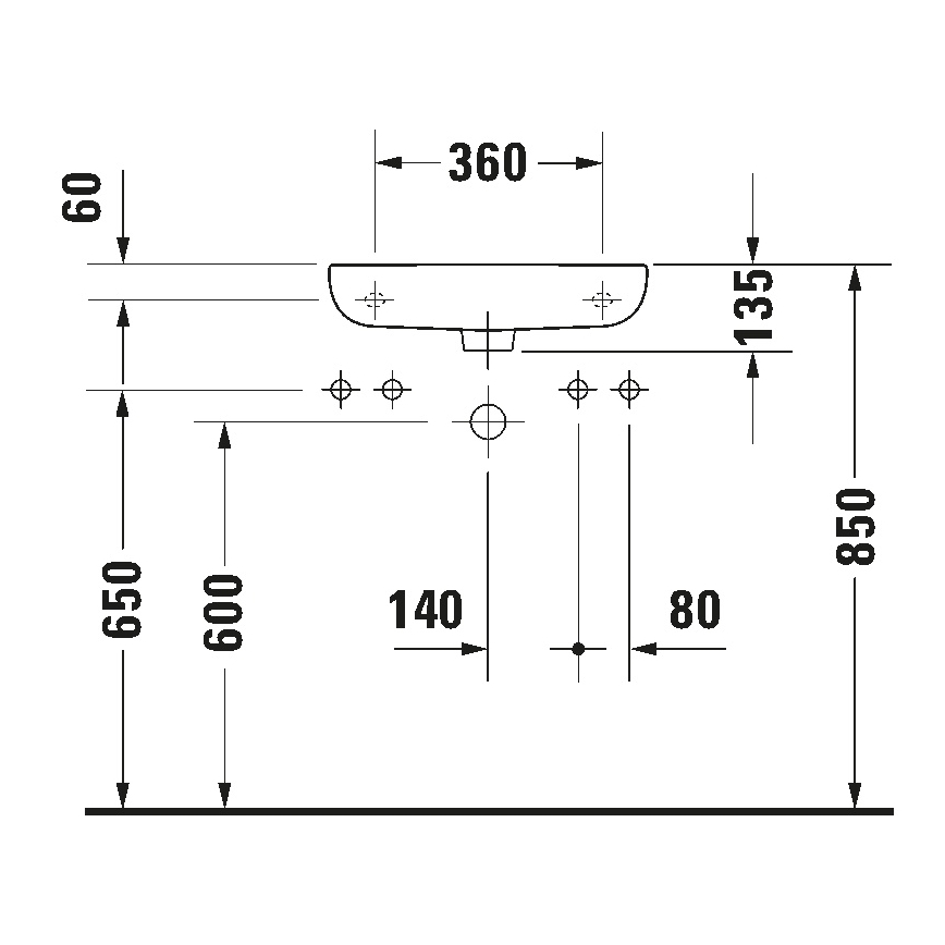 Duravit 7065000092 - Lavoar suspendat D-CODE 50x22 cm ceramică/alb lucios
