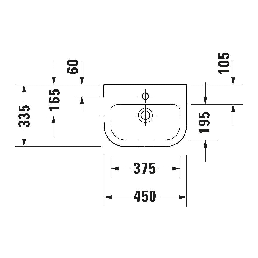Duravit 7484500002 - Lavoar suspendat D-CODE 45x33,5 cm ceramică/alb lucios