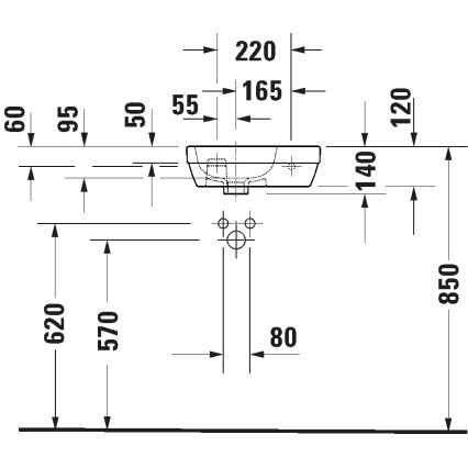 Duravit 7494000412 - Lavoar suspendat D-CODE 40x22 cm ceramică/alb lucios