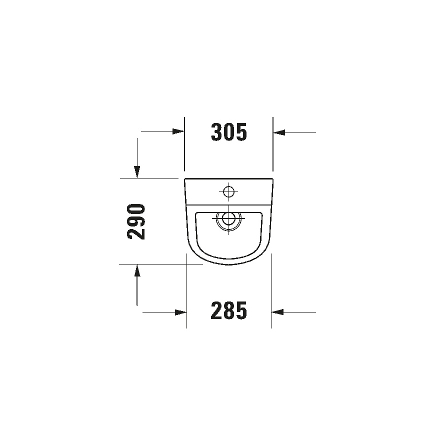 Duravit 828300000 - Pisoar D-CODE fără margine, alimentare superioară, evacuare pe spate ceramică/alb lucios