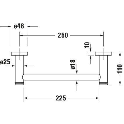 Duravit 99141000 - Mâner pentru cadă D-CODE, 28,4 cm, crom lucios
