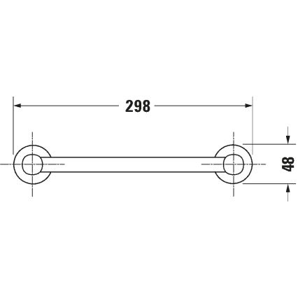Duravit 99141000 - Mâner pentru cadă D-CODE, 28,4 cm, crom lucios