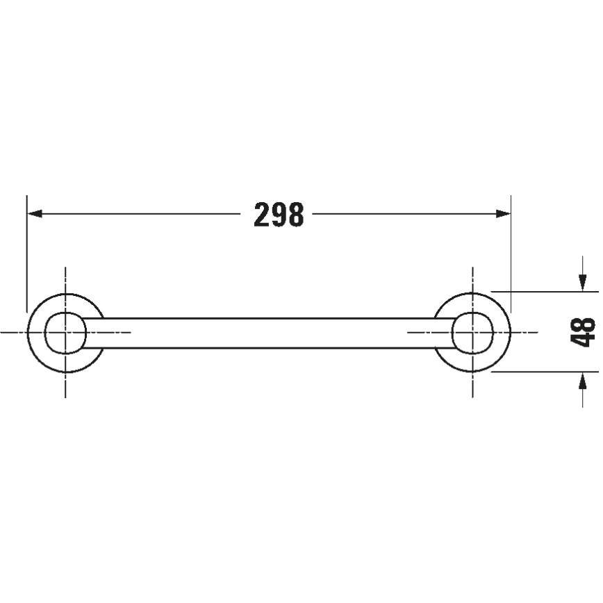 Duravit 99141000 - Mâner pentru cadă D-CODE, 28,4 cm, crom lucios