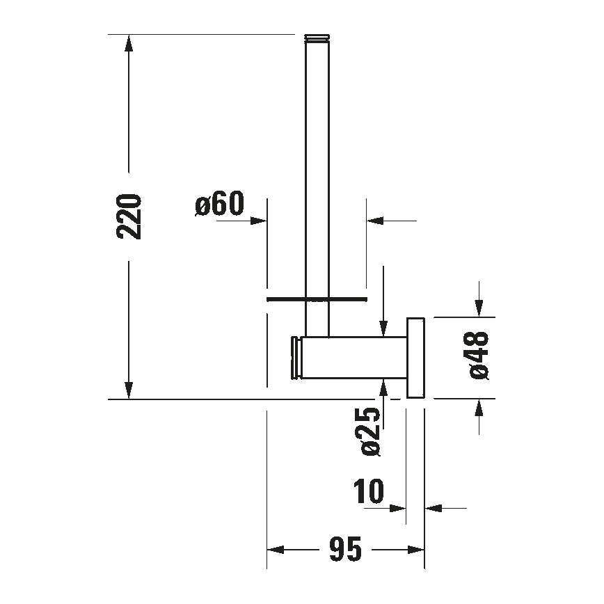 Duravit 99151000 - Suport pentru hârtie igienică D-CODE, crom lucios