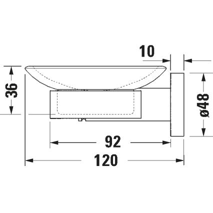 Duravit 99184600 - Suport de săpun D-CODE, pe perete, pentru partea dreaptă, negru mat