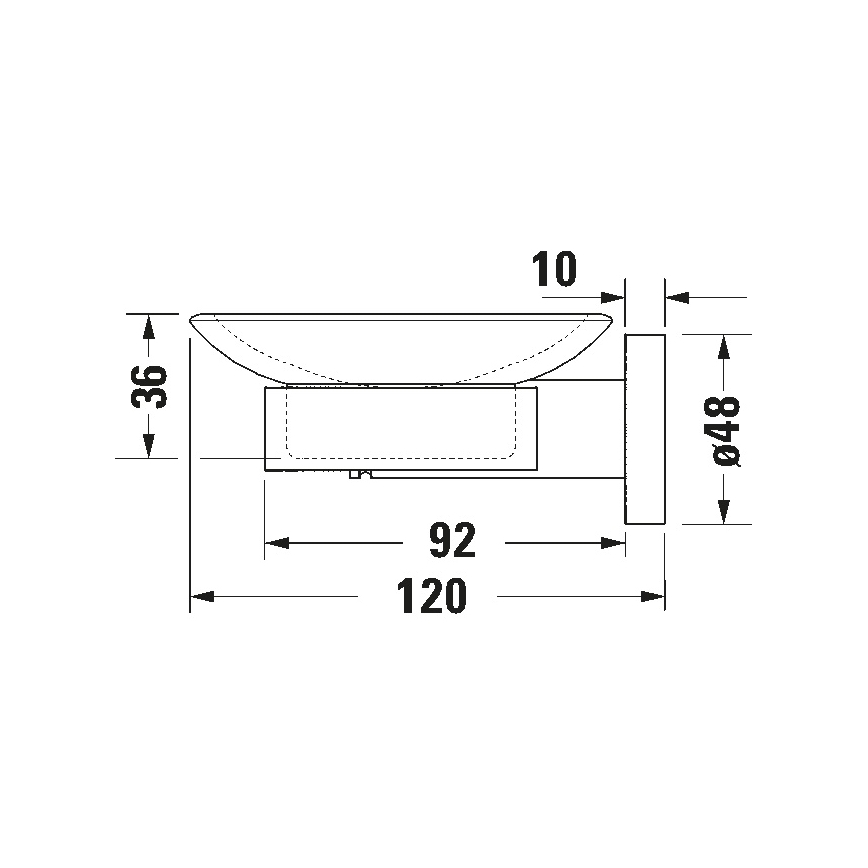 Duravit 99184600 - Suport de săpun D-CODE, pe perete, pentru partea dreaptă, negru mat