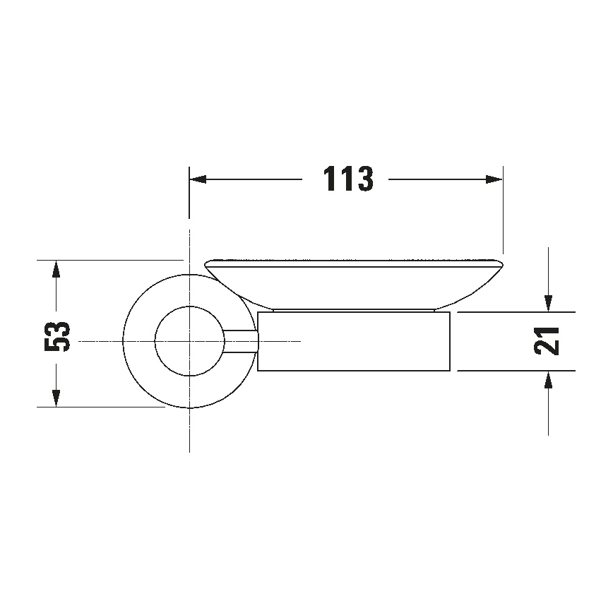 Duravit 99184600 - Suport de săpun D-CODE, pe perete, pentru partea dreaptă, negru mat