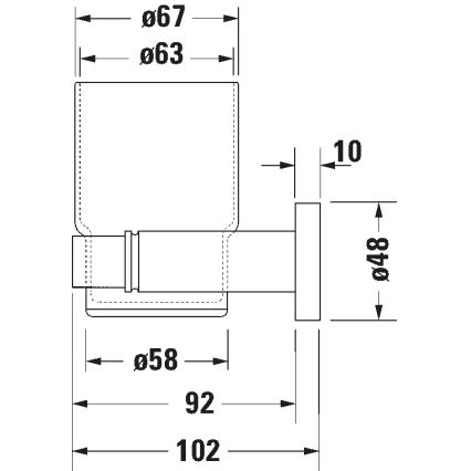 Duravit 99191000 - Suport pentru periuțe de dinți D-CODE pentru montare pe perete, stânga, crom lucios