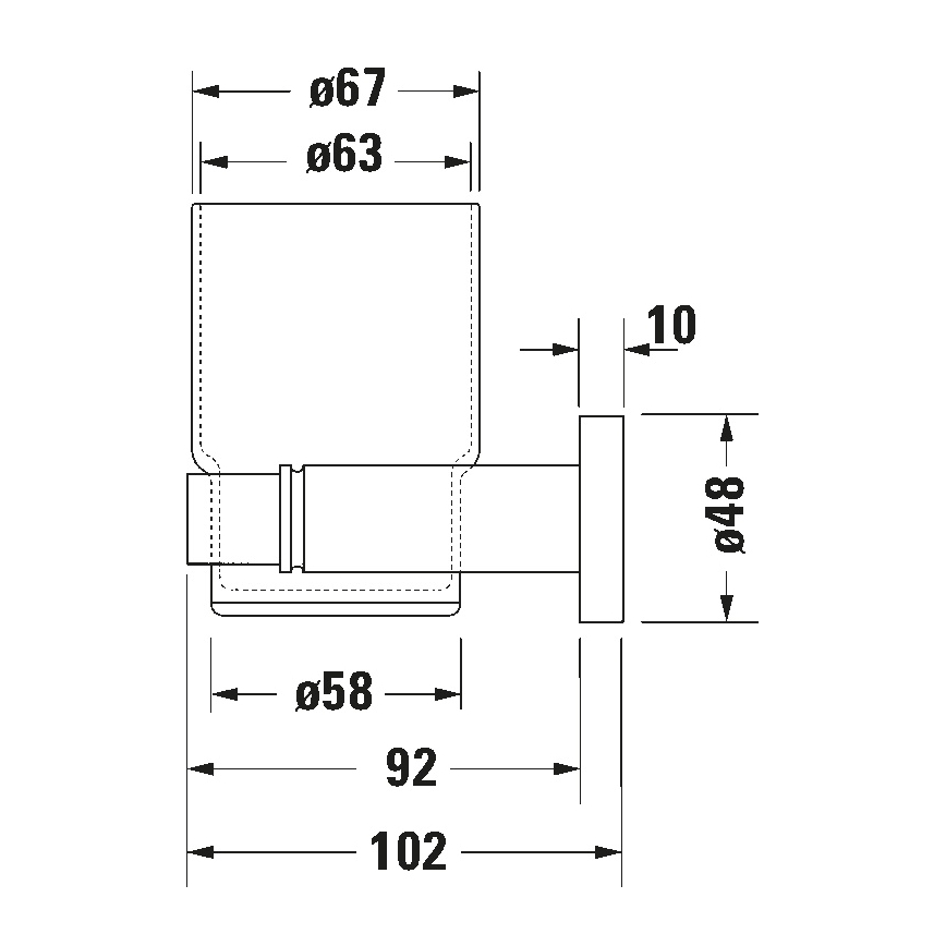 Duravit 99191000 - Suport pentru periuțe de dinți D-CODE pentru montare pe perete, stânga, crom lucios