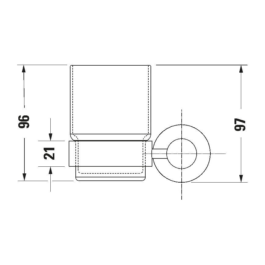 Duravit 99191000 - Suport pentru periuțe de dinți D-CODE pentru montare pe perete, stânga, crom lucios