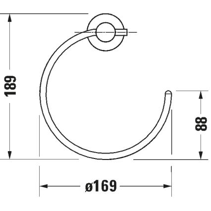 Duravit 99214600 - Suport de prosoape de perete D-CODE, negru mat