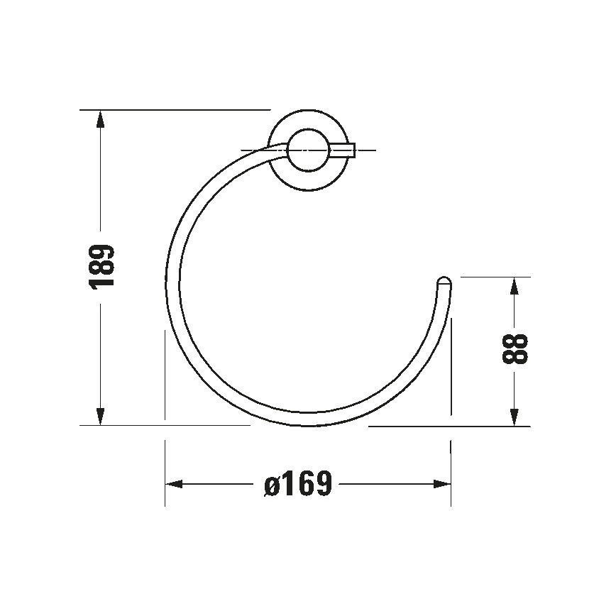 Duravit 99214600 - Suport de prosoape de perete D-CODE, negru mat