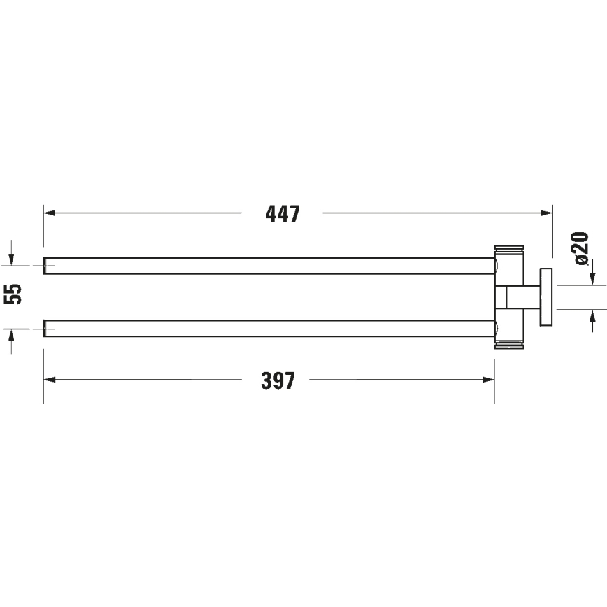 Duravit 99221000 - Suport de perete pentru prosoape D-CODE, 44,7 cm, crom lucios