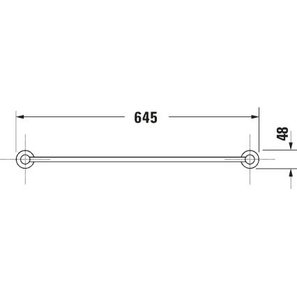 Duravit 99241000 - Bară pentru prosoape de perete D-CODE, 64,5 cm, crom lucios
